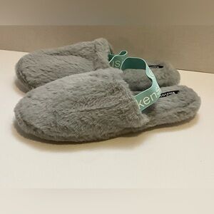 Women’s Kensie Slingback Fluffy Faux Fluffy Faux Fur Plush Memory Foam Slippers